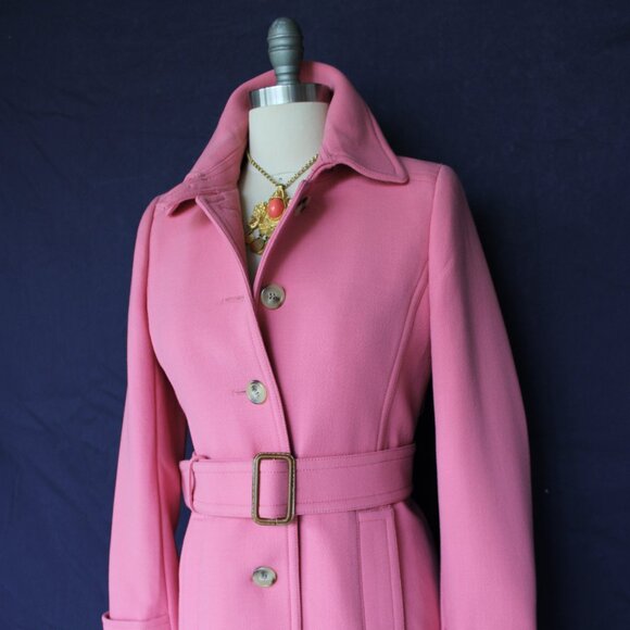 J. CREW pink Double cloth wool princess dress coat jacket trench $398 Lady day - Picture 5 of 9